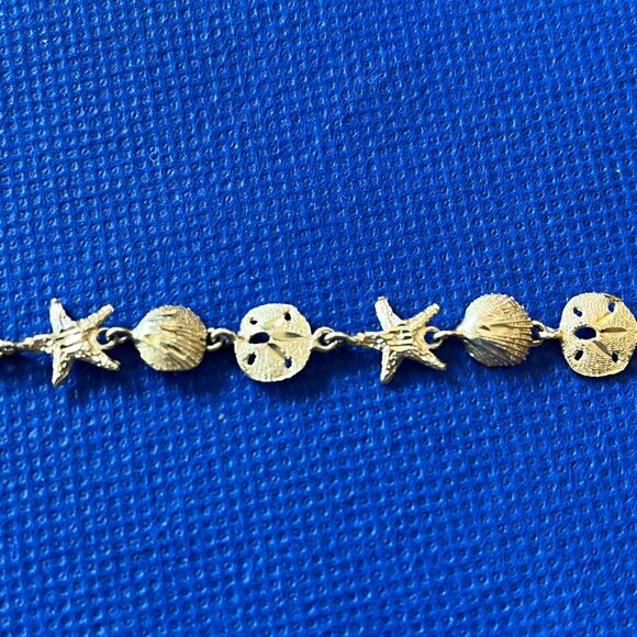14k GOLD beach themed bracelet - Picture 6 of 7